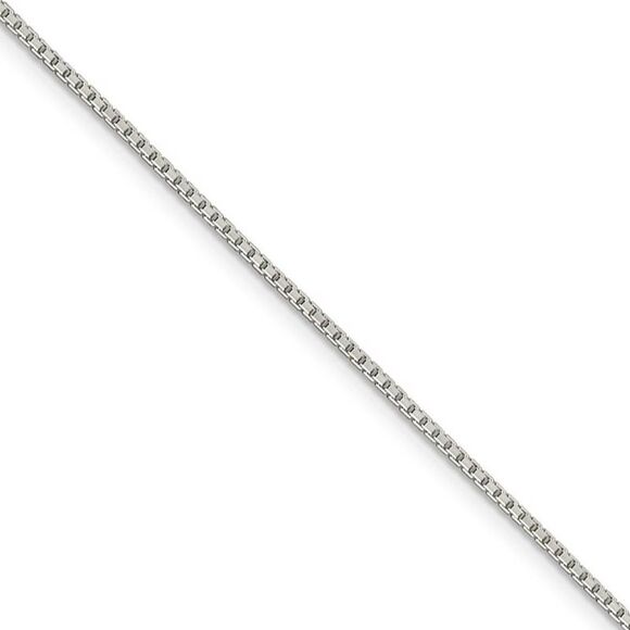 1.35mm Sterling Silver Solid D/C Octagonal Box Chain Necklace 30 Inch